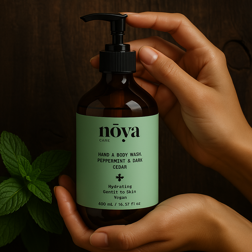 Hand & Body Wash, Peppermint & Dark Cedar